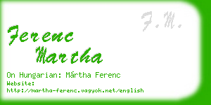 ferenc martha business card