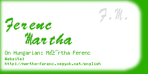 ferenc martha business card